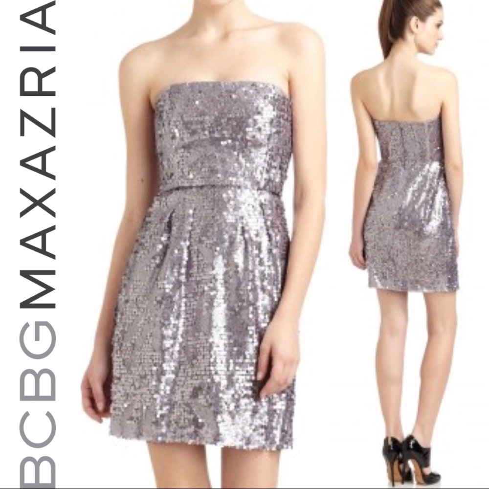 56. BCBG MAX AZRIA Carole Sequin Mini Dress Lilac Mist